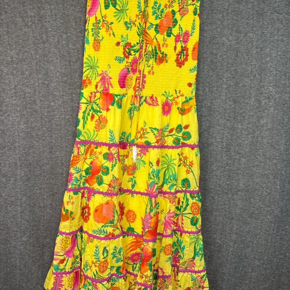 *NEW* FARM RIO Yellow Fruit Halter Maxi Dress - Picture 2 of 5